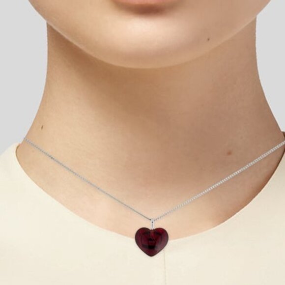 BACCARAT FRENCH CRYSTAL STERLING SILVER 925 HEART PENDANT - Picture 8 of 9